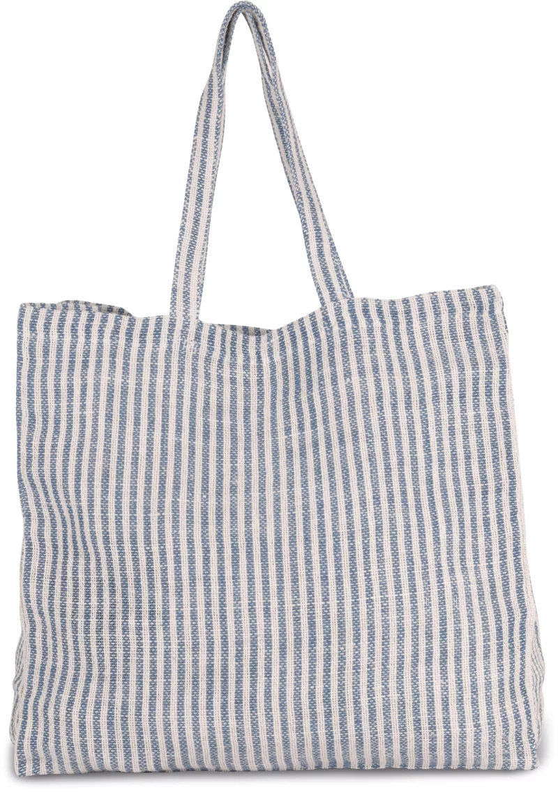 Juco striped shopper bag, Iris Blue / Natural