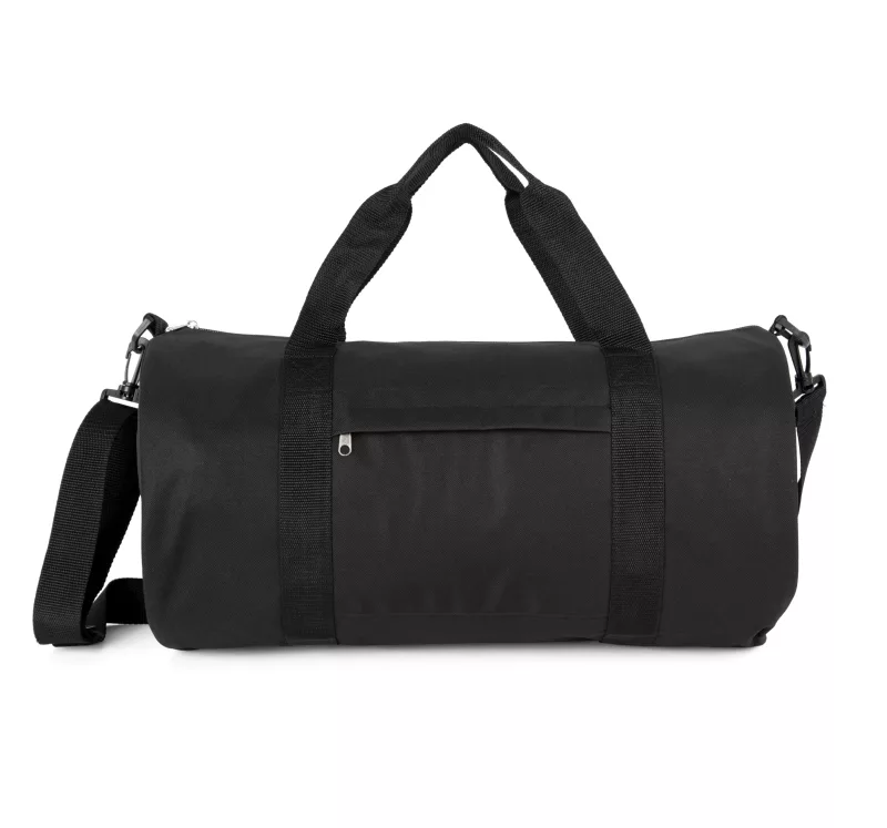 Recycelte Schlauchtasche mit Frontfach, Black