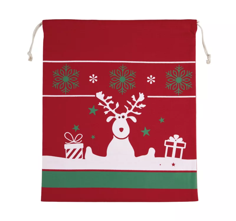 Sac avec cordon motifs de Noël, Cherry Red