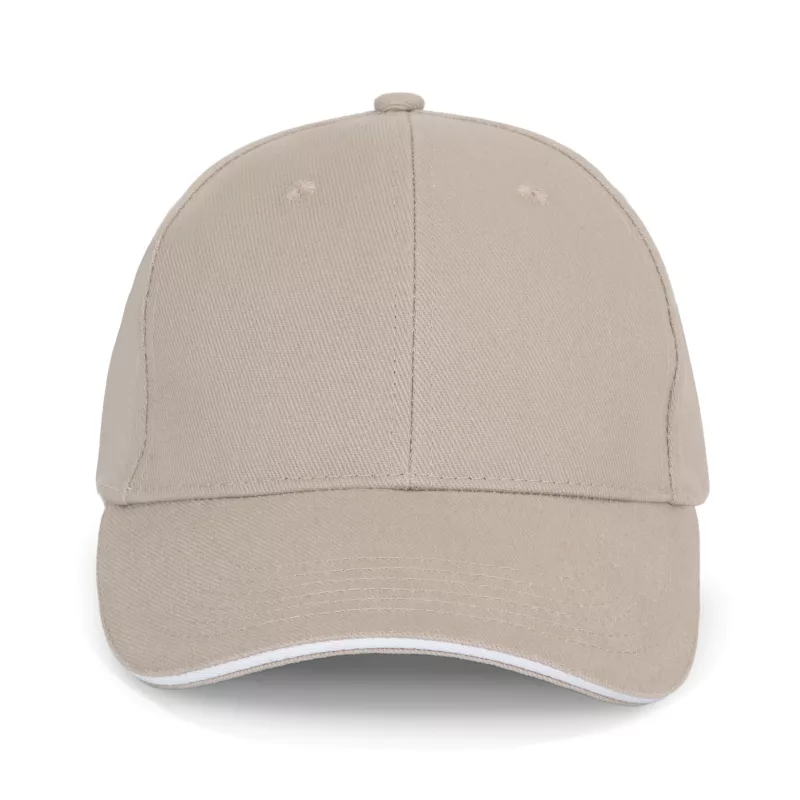 Orlando - casquette 6 panneaux, Beige / White