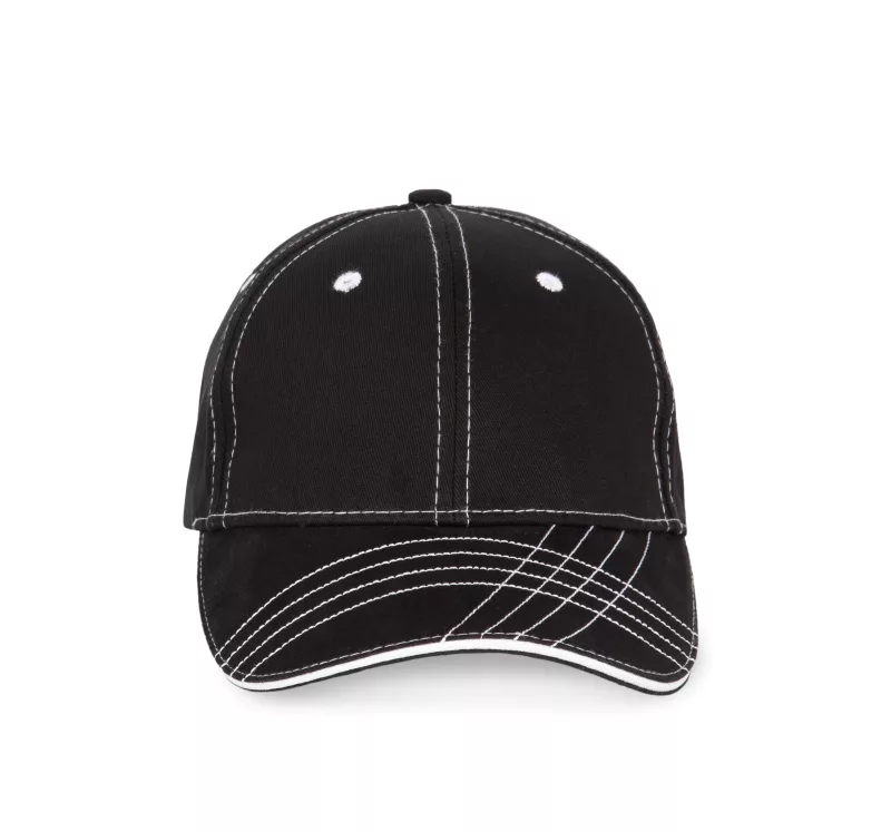 Fashion 6-Panel-Kappe, Black / White