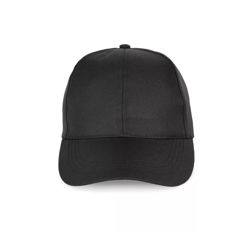 6 panel polyester cap, Black