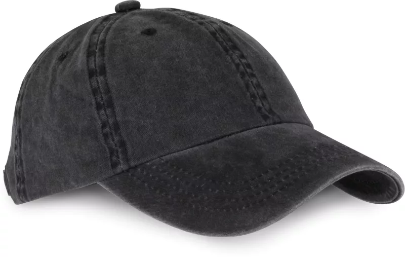 6 panels Vintage cap, Washed Black