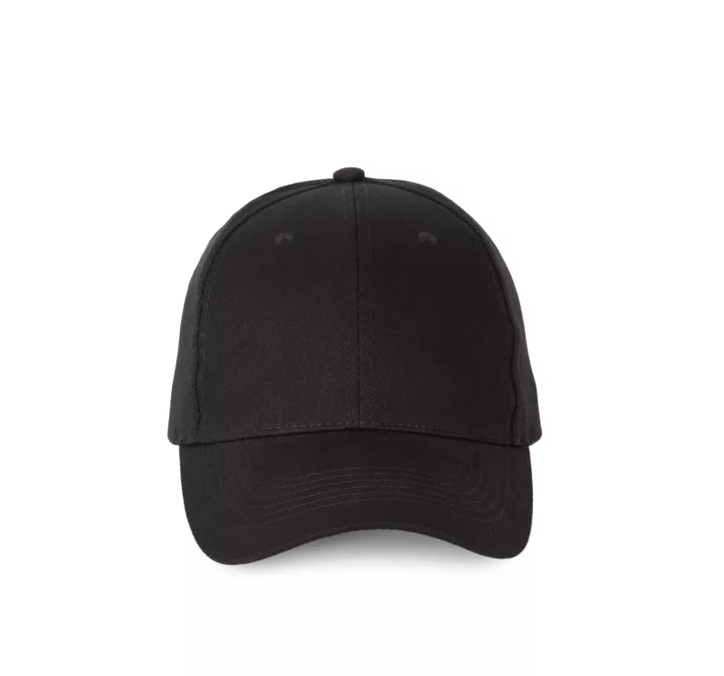 6 panels cotton cap, Black