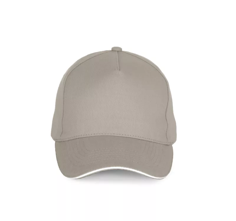 Casquette - 5 panneaux, Beige / White
