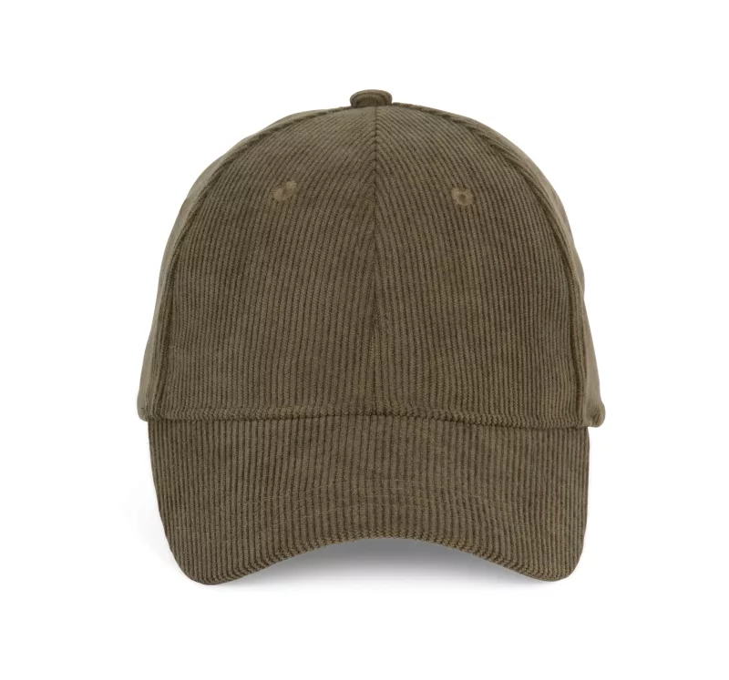 Kappe aus Samt – 6 Panels, Dark Olive