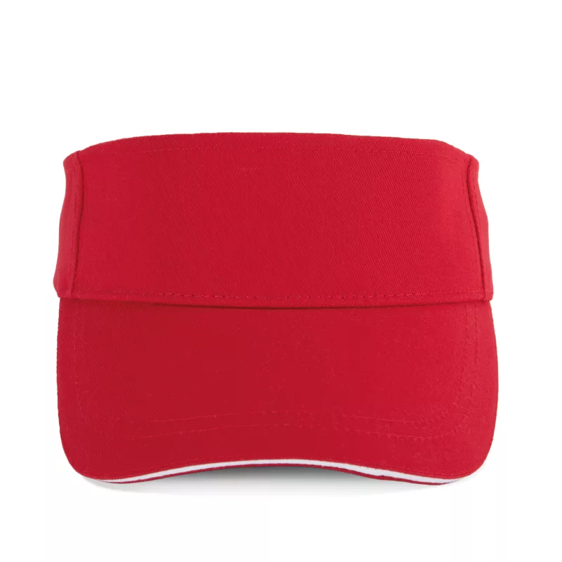 Visière sport en coton, Classic Red / White