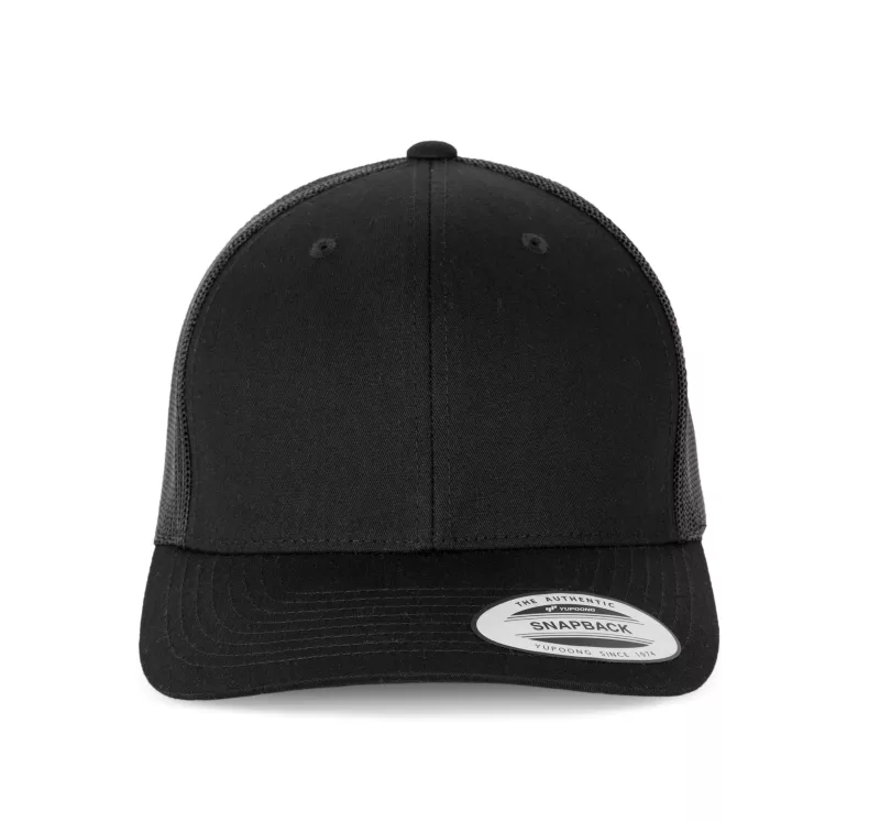 RETRO STYLE TRUCKER CAP - 6 panels, Black