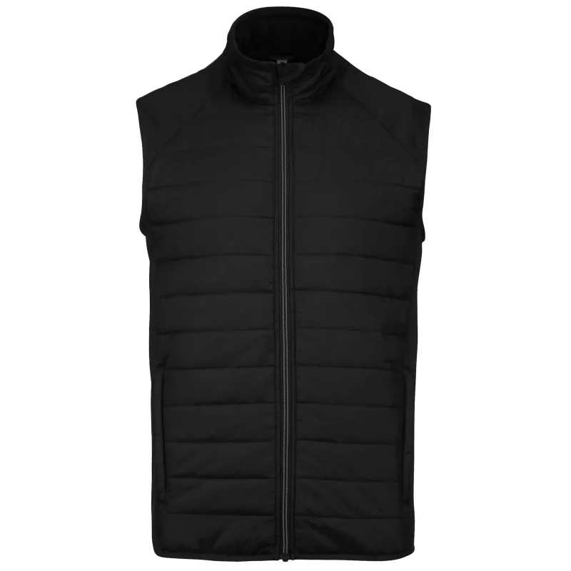 Veste sport bi-matière sans manches unisexe, Black