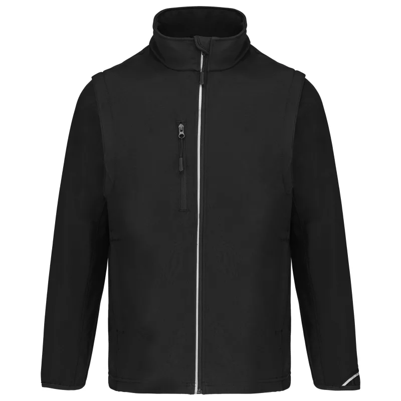 Veste softshell sport manches amovibles unisexe, Black