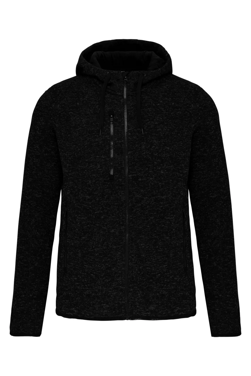 Ladies’ heather hooded jacket, Dark Grey Melange