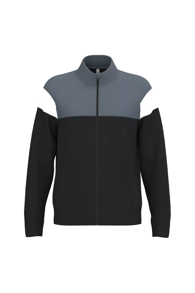 Veste de survêtement zippée unisexe, Black / sporty grey