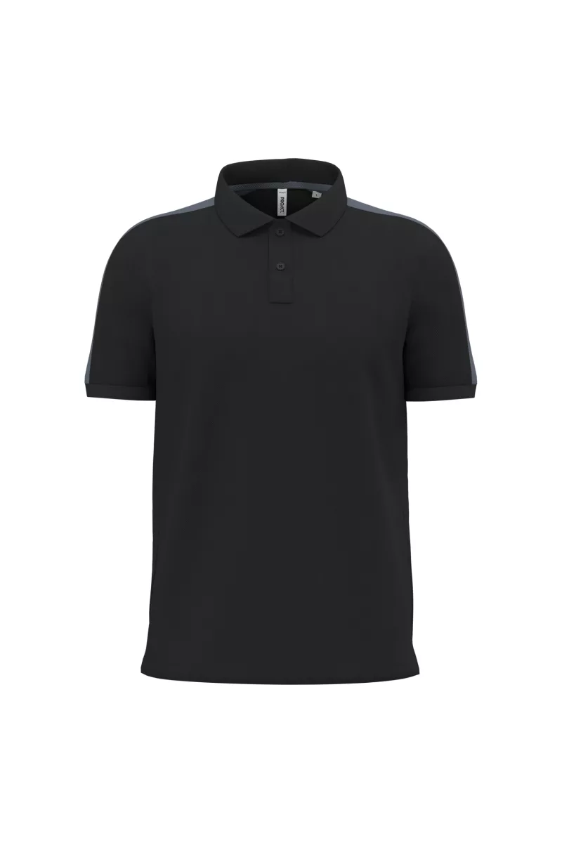 Polo teamwear bicolore unisexe, Black / sporty grey