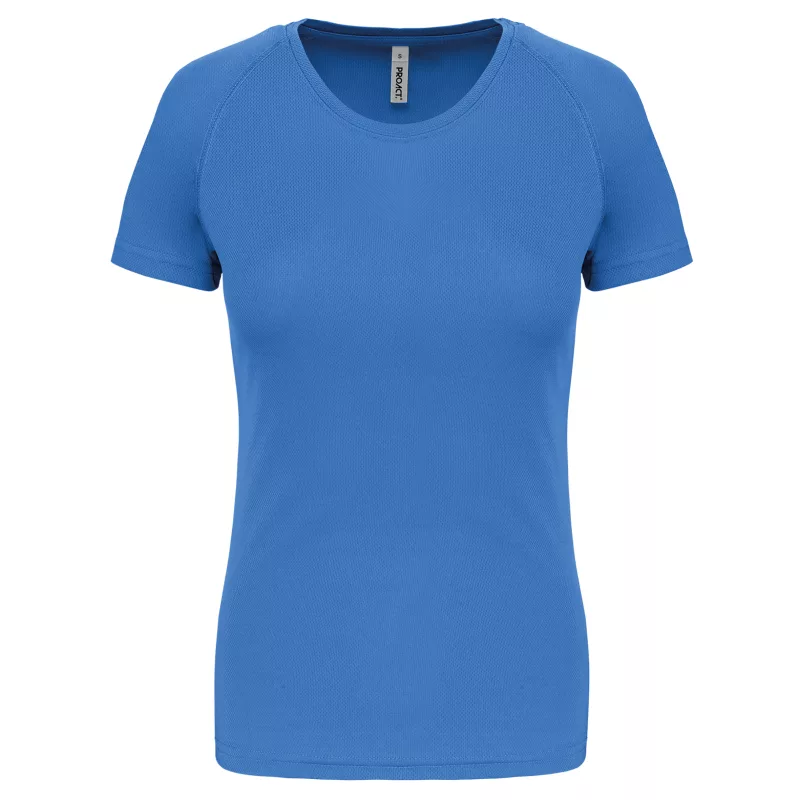 Damen Basic Sport Funktionsshirt Kurzarm, Aqua Blue