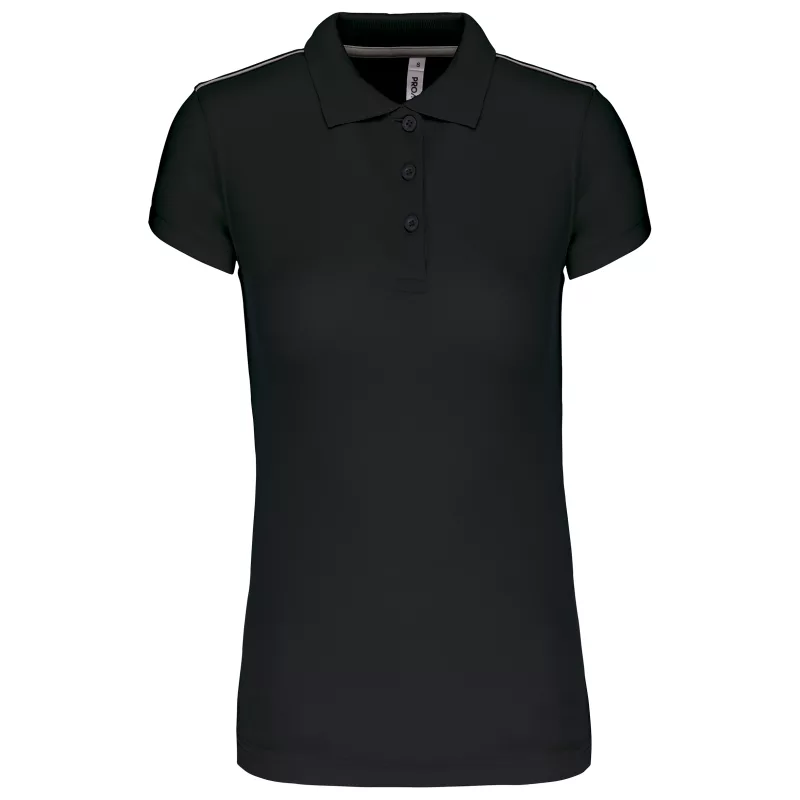 Kurzarm Damen Polo Quick Dry, Black