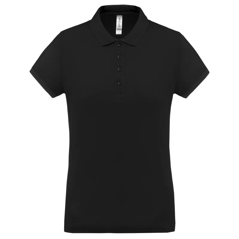 Polo piqué performance femme, Black