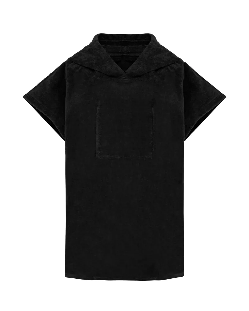 Poncho éponge à capuche enfant, Black