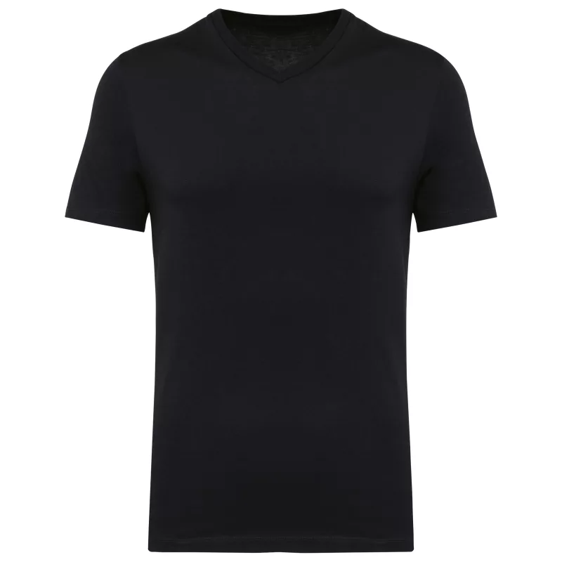 Men's V-neck short-sleeved Supima® t-shirt, Black