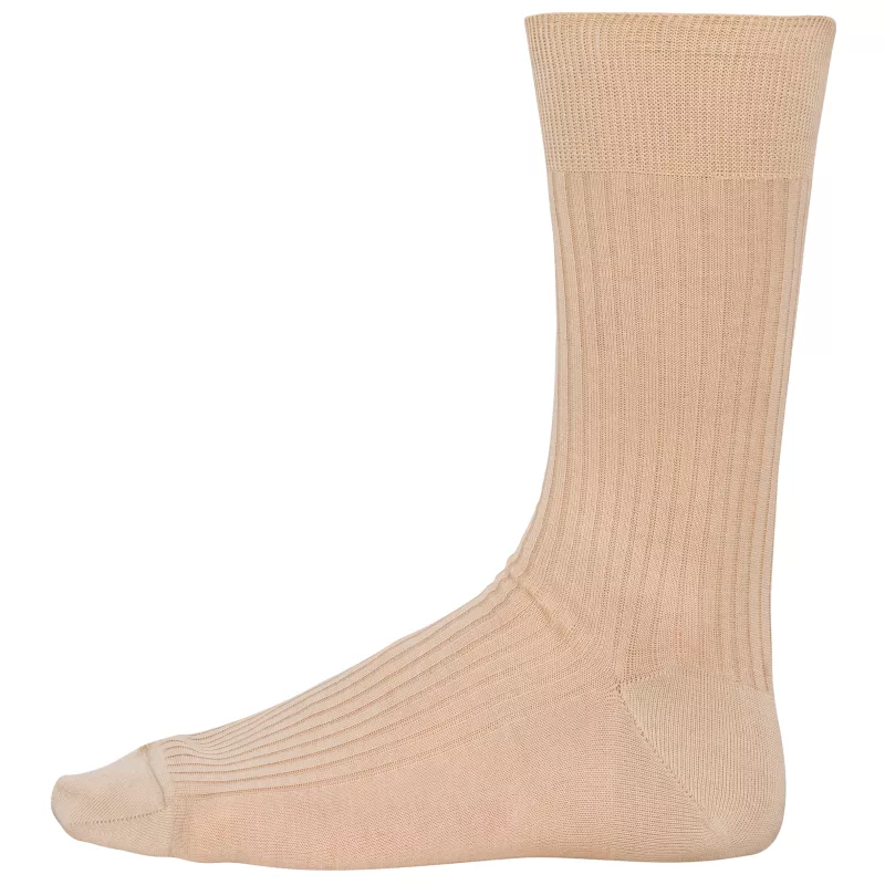 4 x 2 Fil d'Écosse Herrensocken aus Baumwollripp, Beige