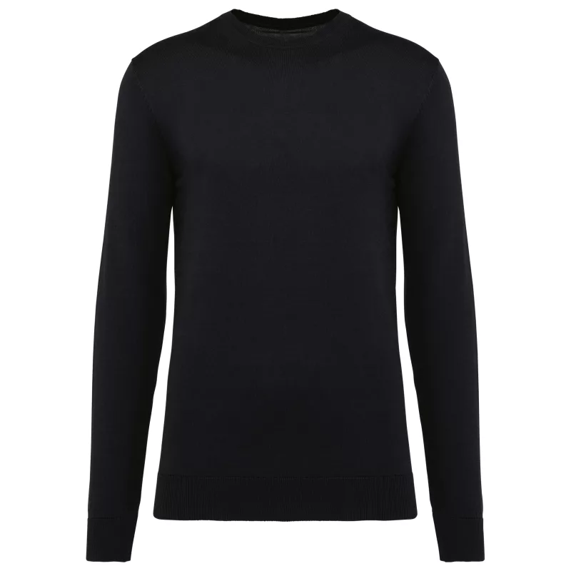 Supima®-Herrenpullover mit Rundhalsausschnitt, Black