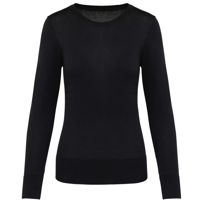 Supima®-Damenpullover mit Rundhalsausschnitt, Black