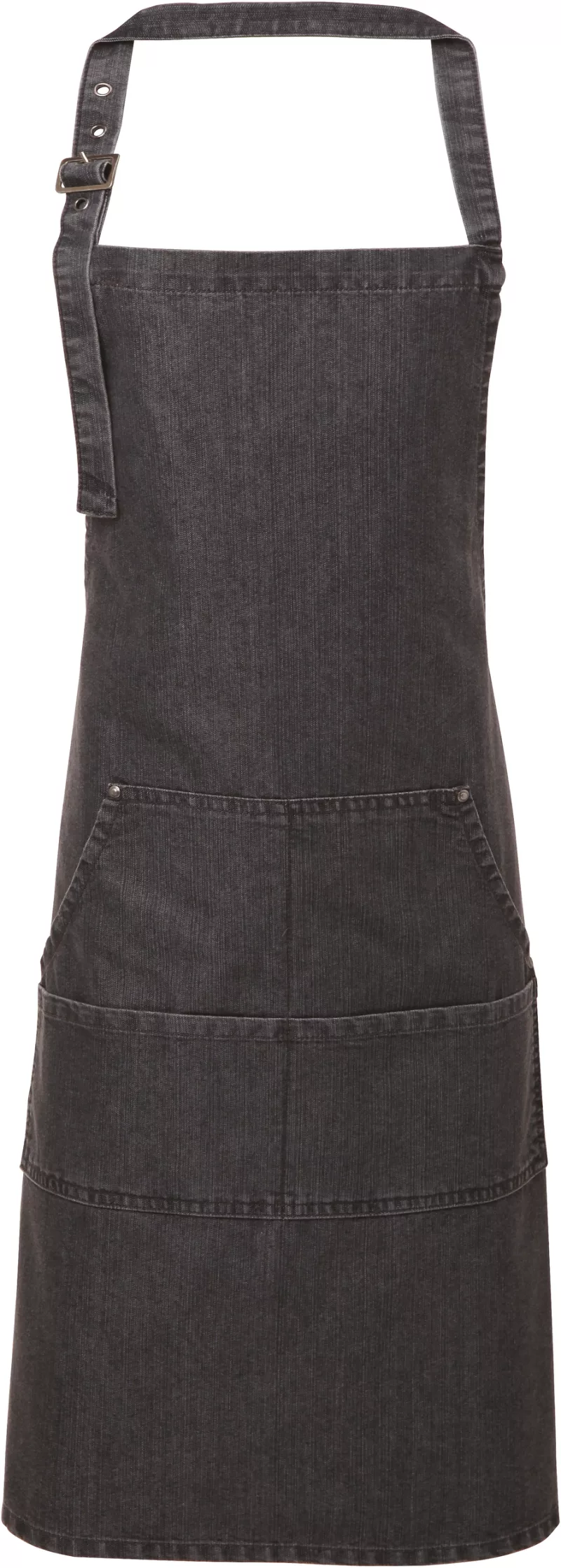 Denim bib apron, Black Denim