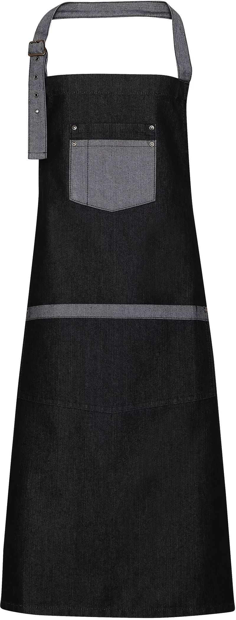 Domain Denim bib apron, Black Denim