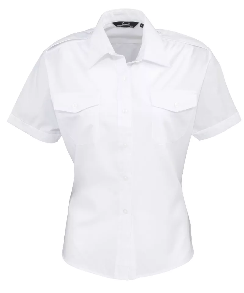 Chemise Femme manches courtes Pilote, White