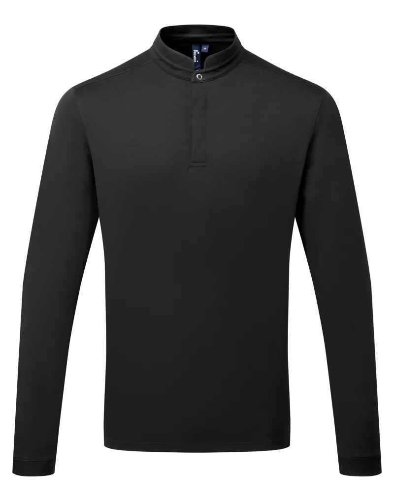 Koch-Poloshirt Coolchecker Essential mit langen Ärmeln, Black