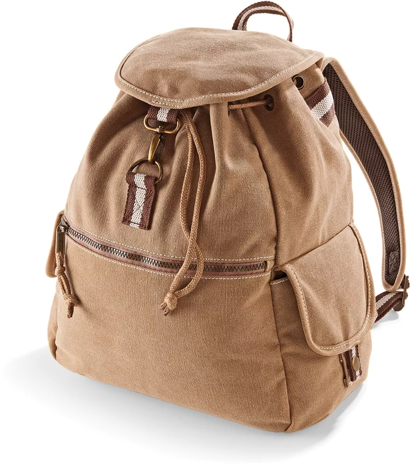 Vintage Canvas Backpack, Sahara