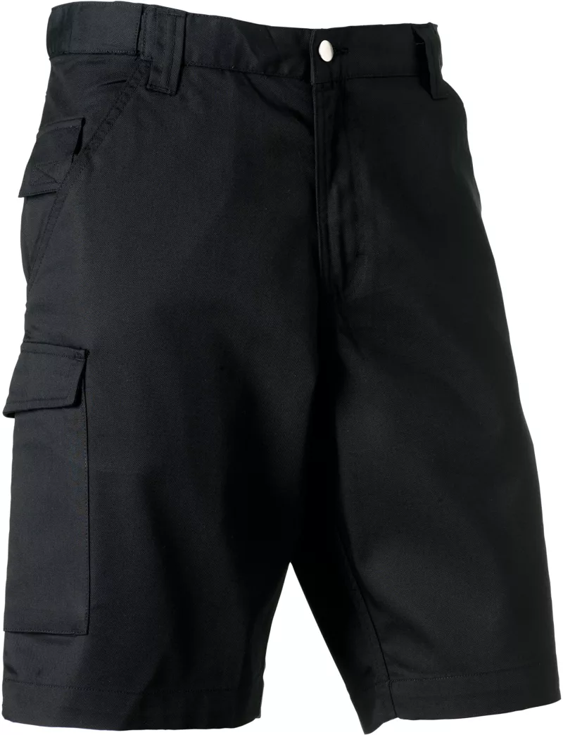 Polycotton Twill Shorts, Black