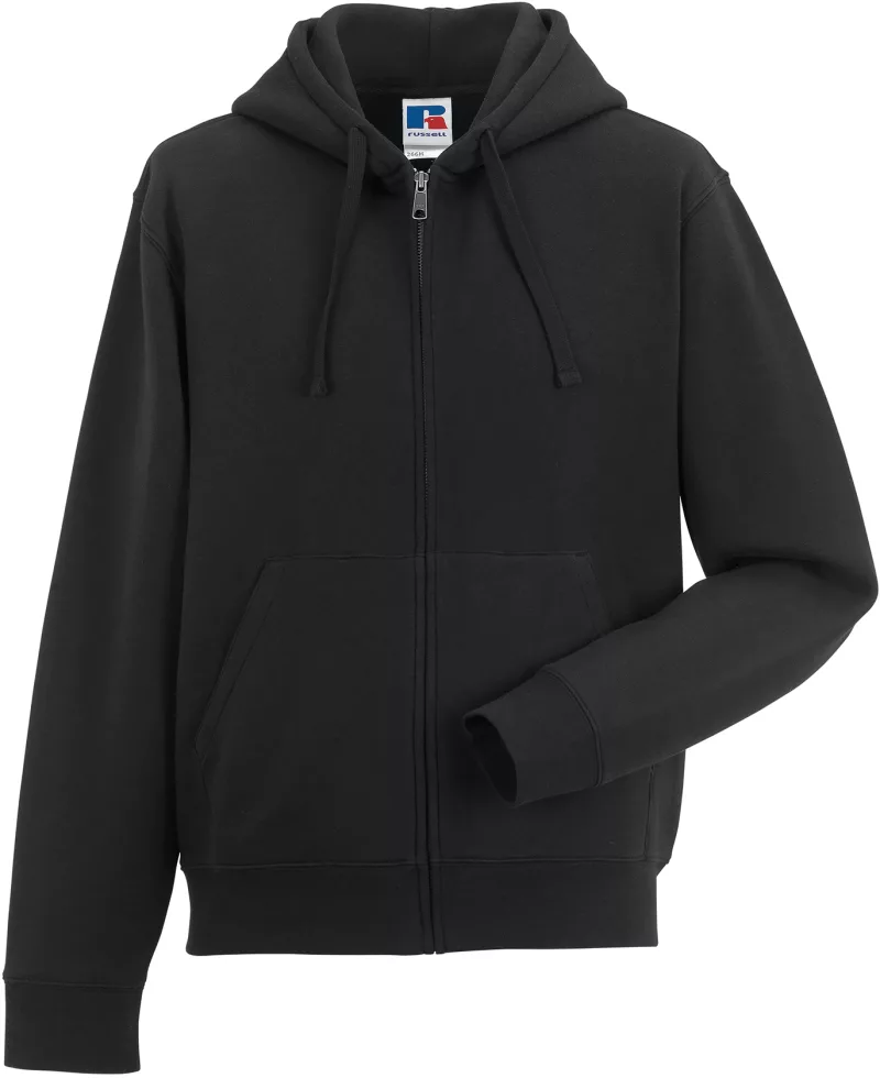 Authentic Full Zip Hooded Sweatshirt, Black
