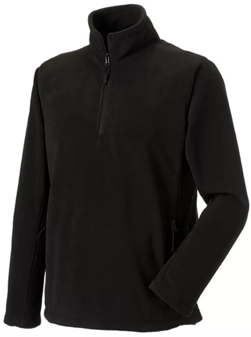 Zip Neck Fleece Jacket, Black