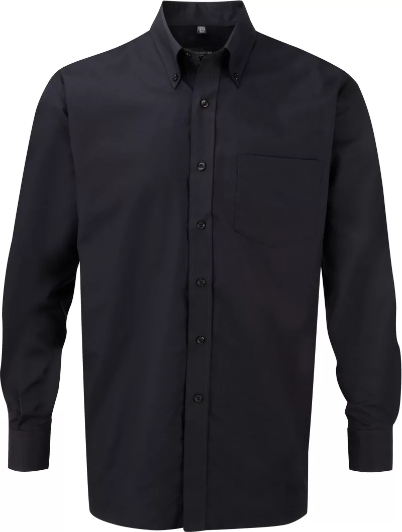 Chemise homme manches longues Oxford, Black