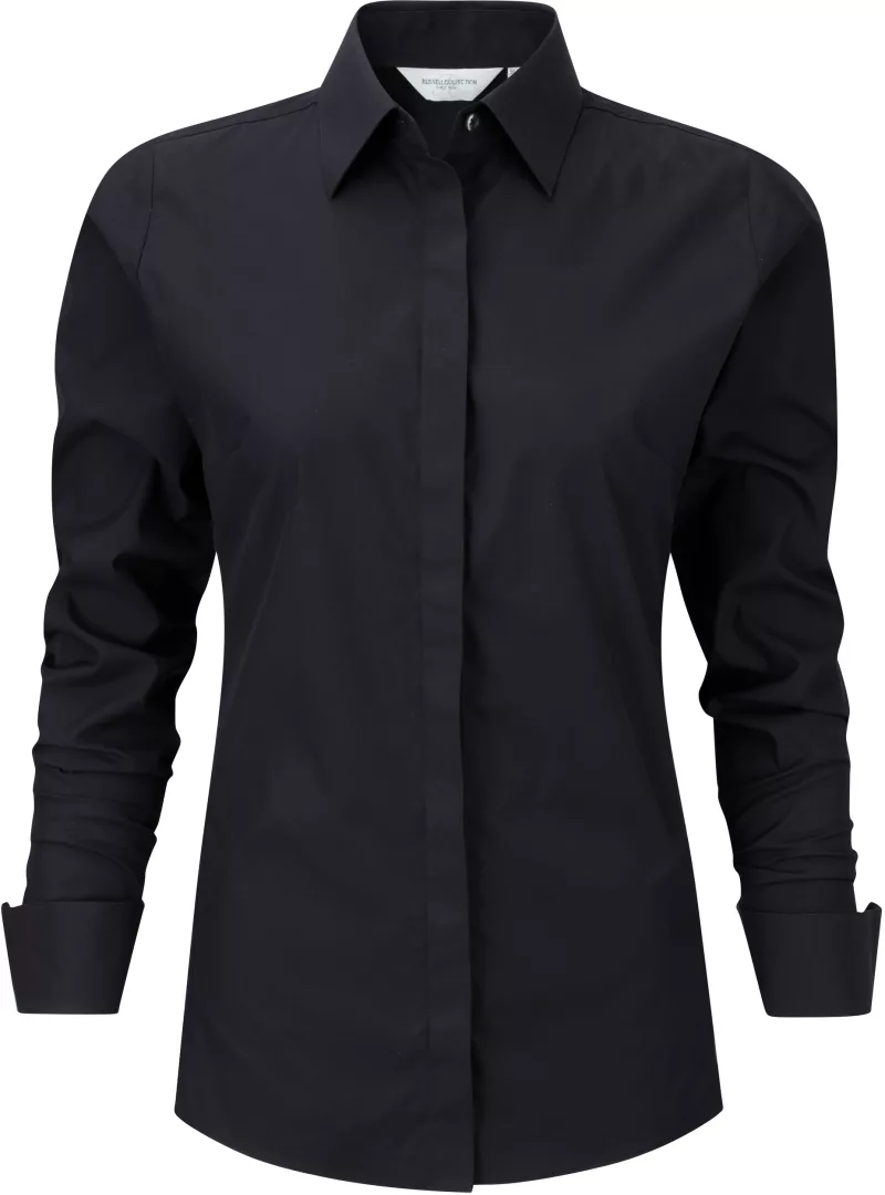 Chemise femme manches longues Ultimate stretch, Black