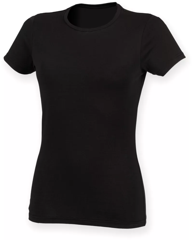 T-shirt femme col rond Feel Good, Black