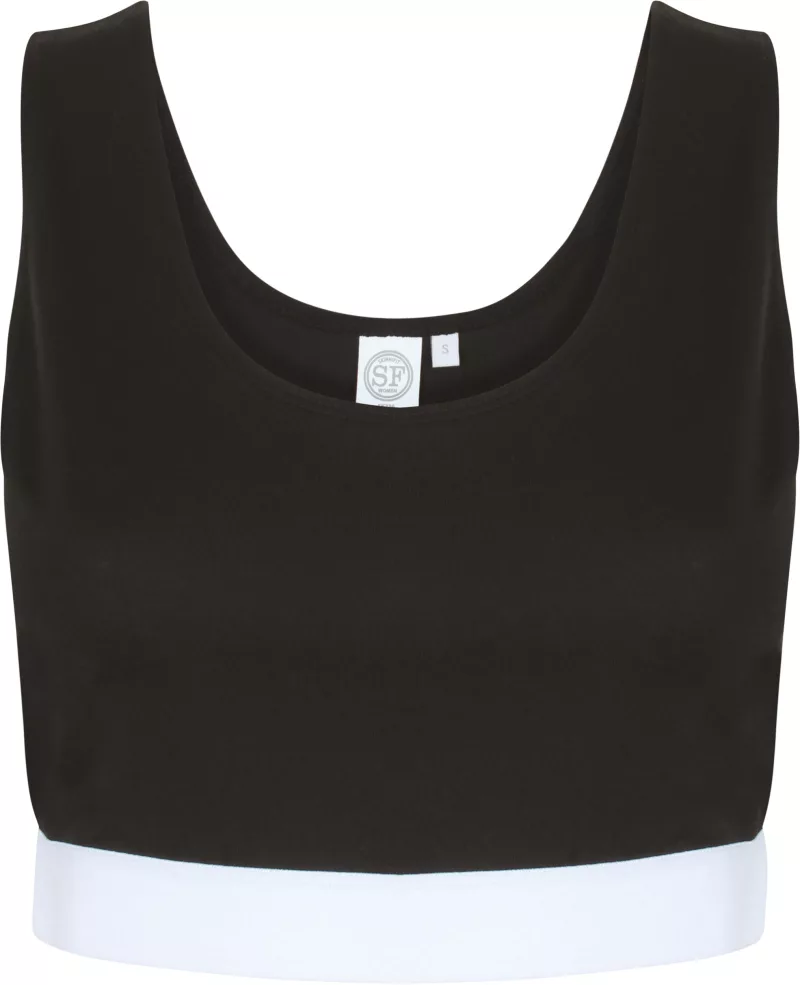 Sublimation Sports Bra, Black / White