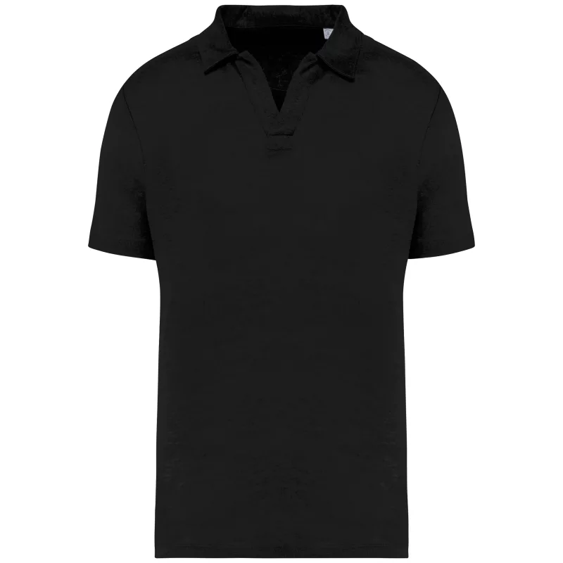 Polo en lin homme, Black
