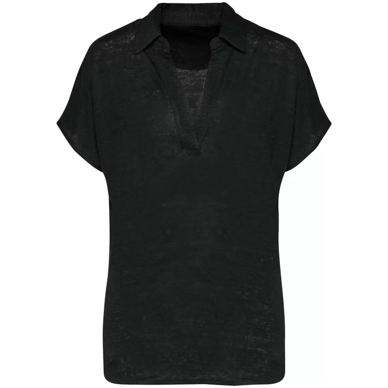 Polo en lin femme, Black