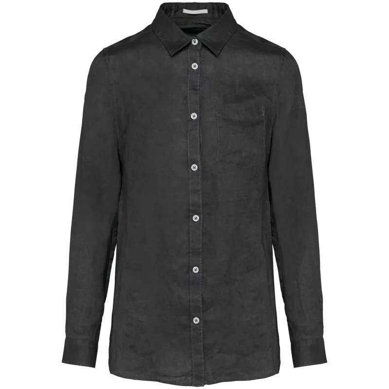 Chemise en lin femme, Anthracite Grey