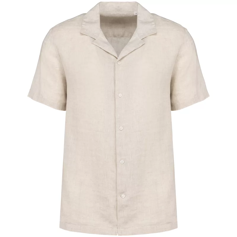 Chemise à col bowling en lin homme, Linen