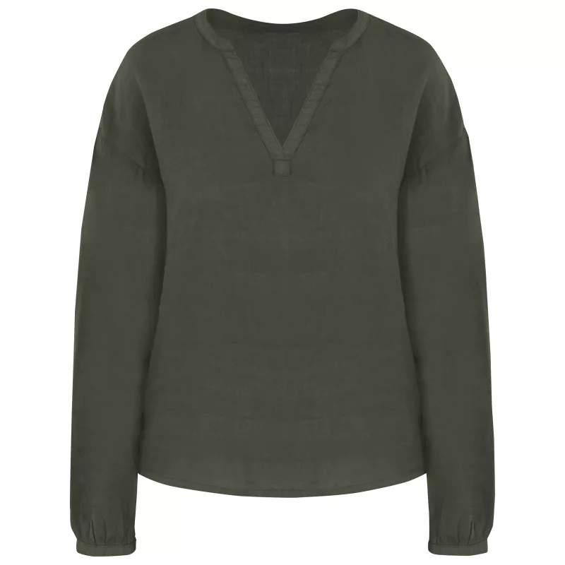 Blouse en lin femme, Organic Khaki