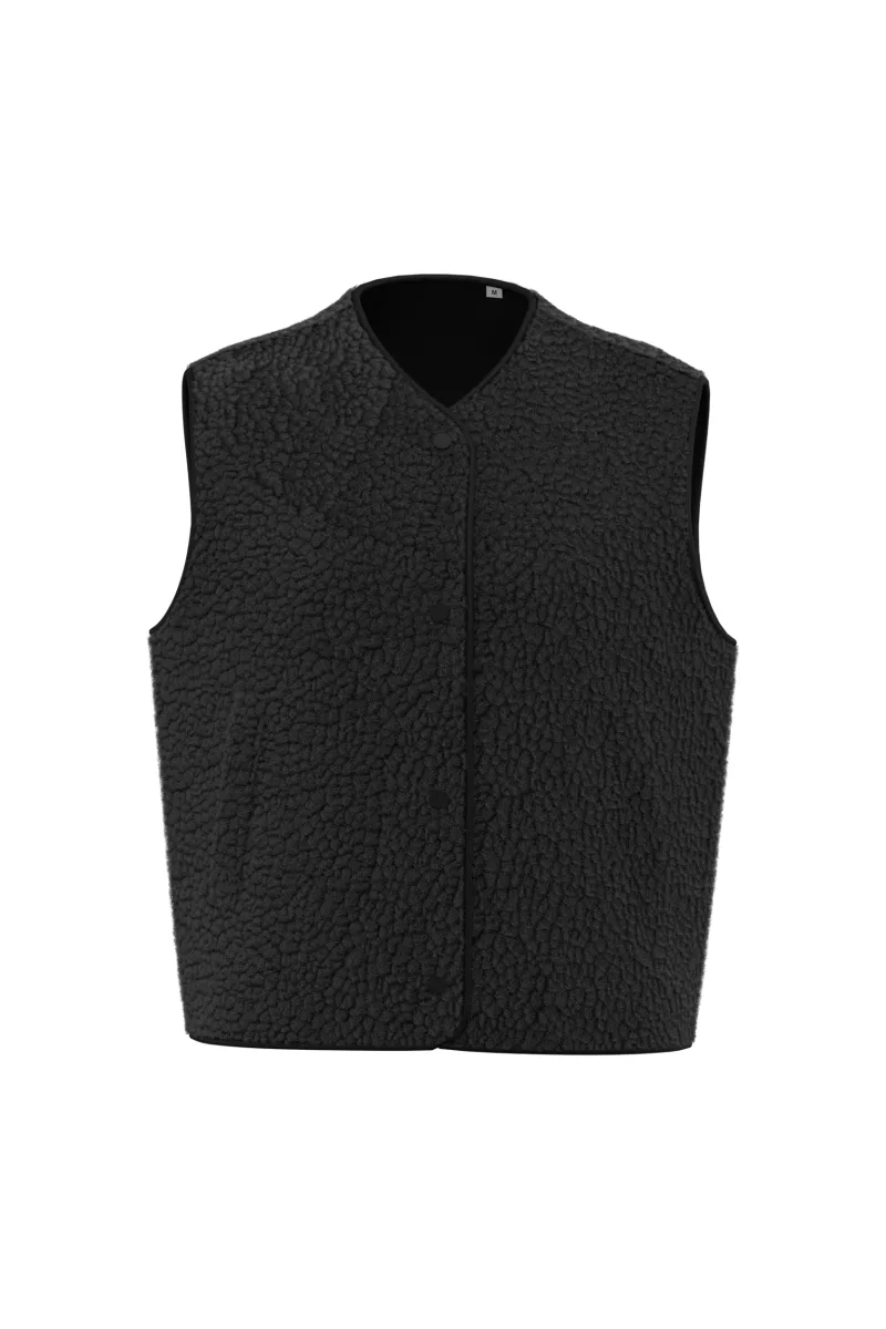 Ladies' sherpa vest, Black