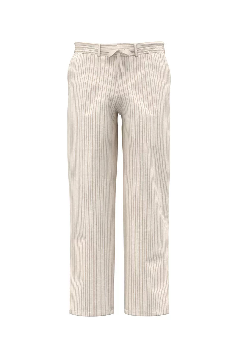 Gestreifte Leinenhose für Herren, Ivory / Wet Sand Stripes