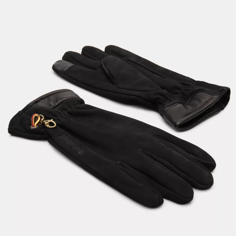 Touchscreen-Handschuhe aus Nubukleder, Black