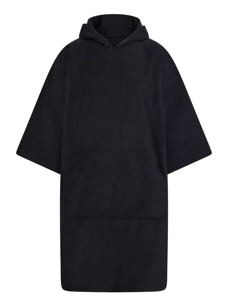 Frottee-Poncho, Black
