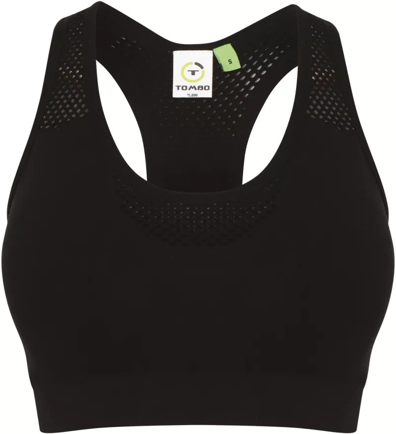 Seamless sports bra, Black
