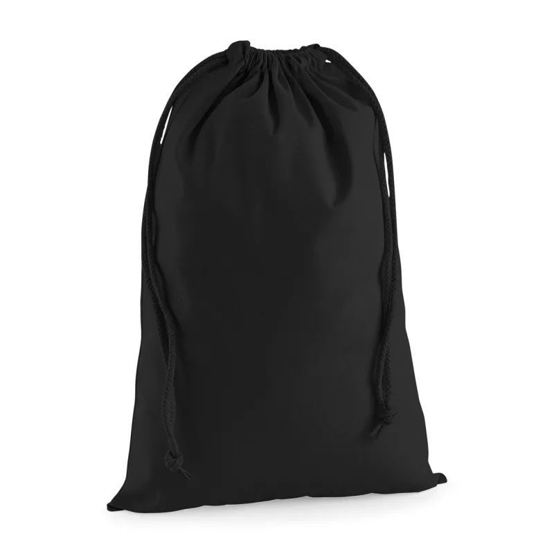 Sac cordelette en coton premium, Black