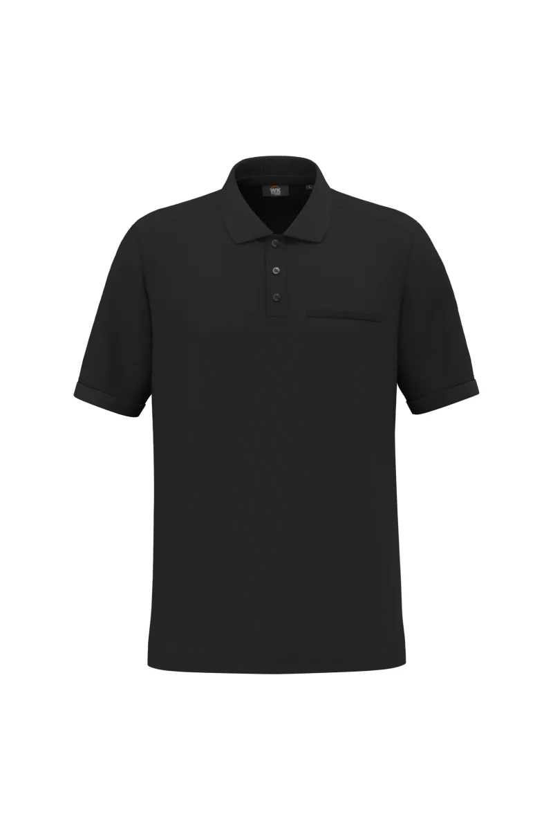 Polo unisexe écoresponsable avec poche poitrine, Black