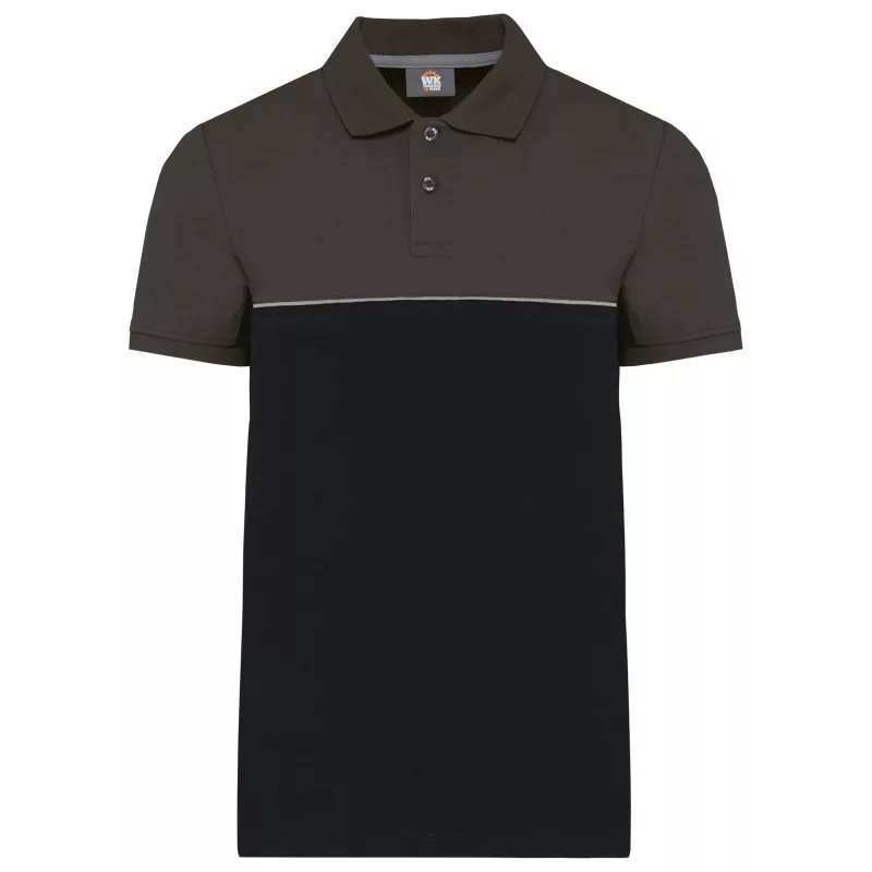 Zweifarbiges Kurzarm-Unisex-Polohemd, Black / Dark Grey